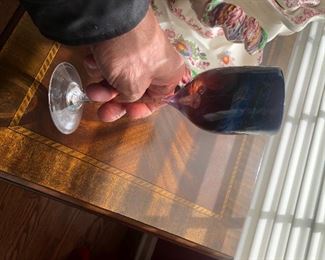 Artist signed wine glasses