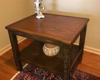  Solid oak table nicely carved