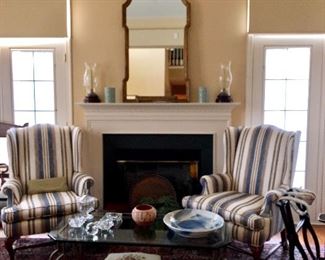 Wonderful pair wingback chair