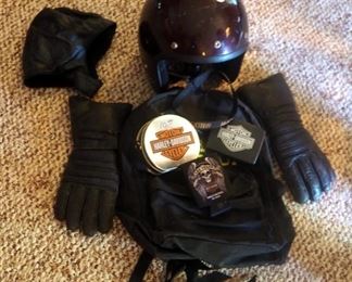 Motorcycle Accessories, Including Sturgis Backpack, Vintage Hondaline Helmet, Gloves And More
