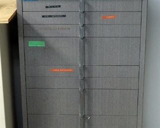9 Drawer Metal Storage Cabinet, 44" x 23.5" x 17"