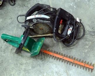 Black And Decker 7.25" Circular Saw, Skil Scroll Saw And 17" Weed Eater Hedge Trimmer