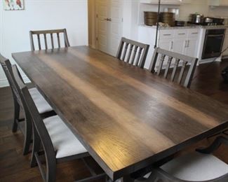 Magnolia Home dining table, 96" x 42", manufactured in 2016 and looks great! 6 chairs sold with it - 4 dining chairs and 2 host chairs