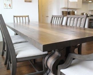 Magnolia Home dining table, 96" x 42", manufactured in 2016 and looks great! 6 chairs sold with it - 4 dining chairs and 2 host chairs