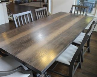Magnolia Home dining table, 96" x 42", manufactured in 2016 and looks great! 6 chairs sold with it - 4 dining chairs and 2 host chairs