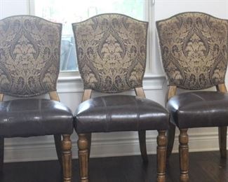 set of 6 leather/upholstered chairs (3/6)