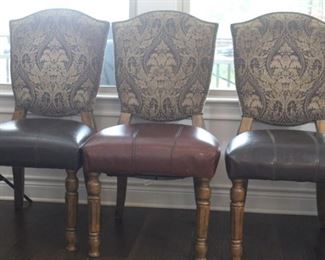 set of 6 leather/upholstered chairs (6/6)