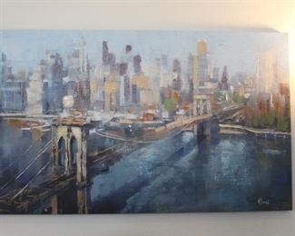 Cityscape painting, 60" x 36"