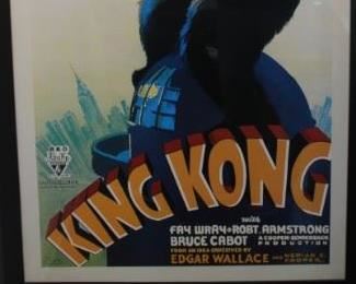 King Kong framed poster 34" wide, 60" tall