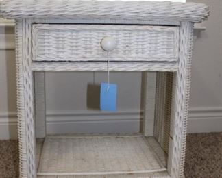 wicker side table