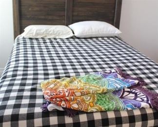 Queen bed and headboard - mattress is Spring Air Felicity Plus and looks like new
