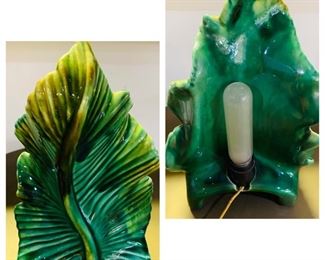 Vintage Leaf Lamp, Height 12 1/2"