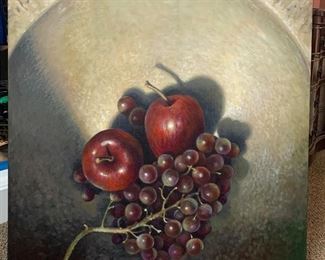 Large Canvas Apples & Grapes  By:  Jan Miller of Saugatuck, MI 