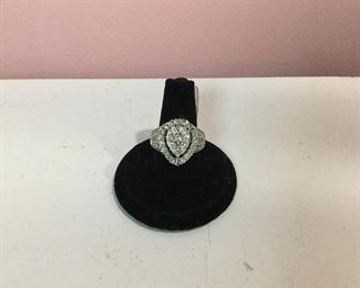 White gold and diamond ring