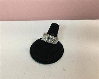 White gold and diamond ring