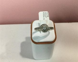 White gold and diamond ring