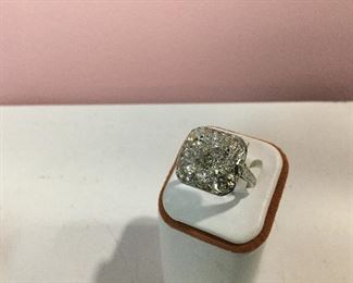 White gold and diamond ring