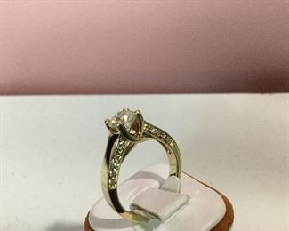 Yellow gold and diamond ring