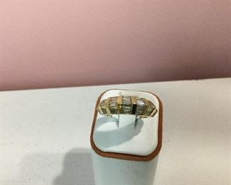 Yellow gold and diamond band