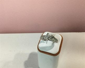 White gold and diamond ring