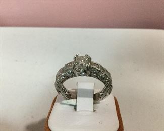 White gold and diamond ring