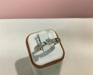White gold and diamond ring
