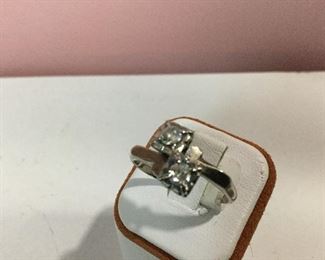 White gold and diamond ring