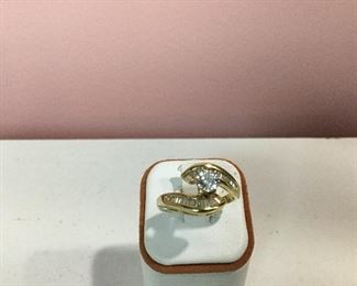 Yellow gold and diamond ring