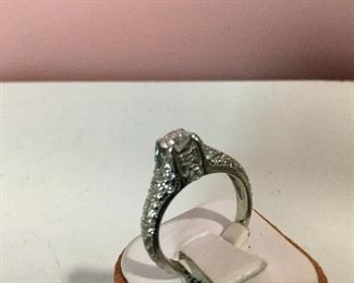 White gold and diamond ring