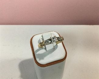 Yellow gold and diamond ring