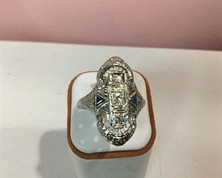 White gold and diamond ring