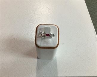 White gold ruby ring