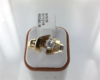 Yellow gold and diamond ring