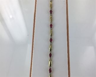 Yellow gold and ruby bracelet