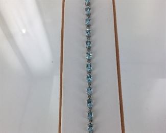 White gold blue topaz bracelet