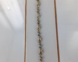 Yellow gold and diamond bracelet