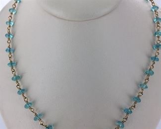 Yellow gold and apatite necklace