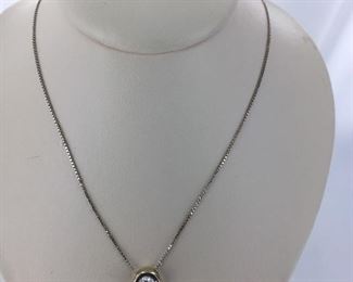 White gold diamond necklace