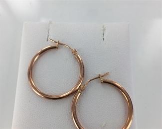 Rose gold hoop earrings