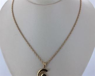 Yellow gold MSU necklace