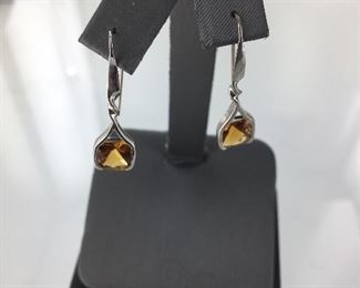 Frank Reubel SS Citrine Earrings