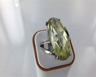 SS Green stone ring