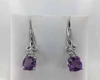 SS amethyst earrings