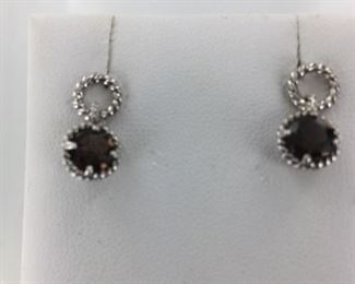 SS smoky quartz earrings