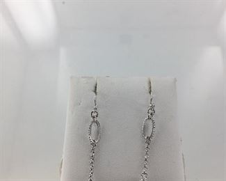 Sterling Silver Freshwater Pearl and CZ Earrings