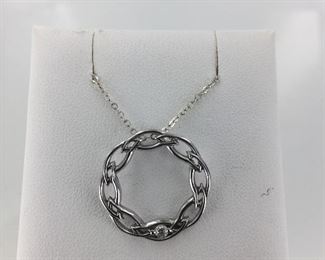 Sterling Silver and Diamond Circle of Life Necklace