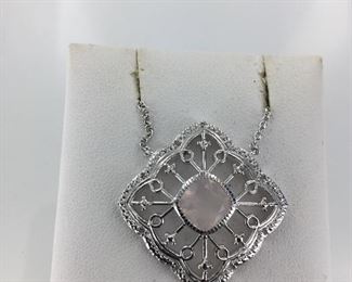 Sterling Silver and Rose Quartz Pendant