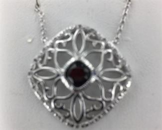 Sterling Silver and Garnet Necklace