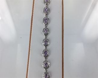 Sterling Silver and Amethyst Bracelet