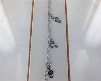 Sterling Silver Musical Note Bracelet